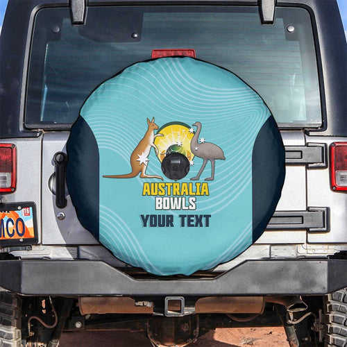 Custom Bowls Australia Spare Tire Cover Teal Color Curve Sporty - Aussie Hoodie