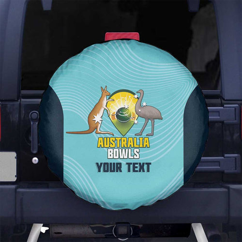 Custom Bowls Australia Spare Tire Cover Teal Color Curve Sporty - Aussie Hoodie