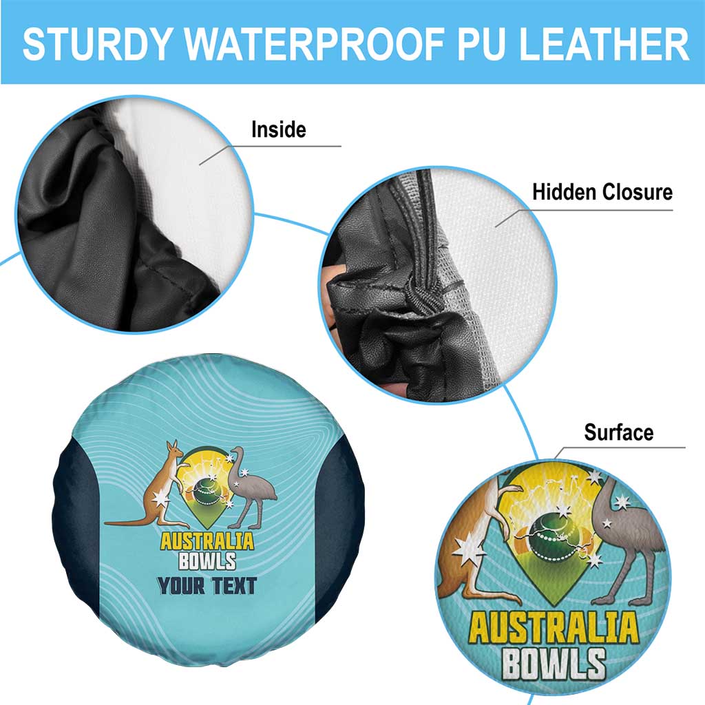 Custom Bowls Australia Spare Tire Cover Teal Color Curve Sporty - Aussie Hoodie
