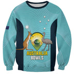 Custom Bowls Australia Sweatshirt Teal Color Curve Sporty - Aussie Hoodie