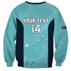 Custom Bowls Australia Sweatshirt Teal Color Curve Sporty - Aussie Hoodie
