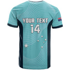 Custom Bowls Australia T Shirt Teal Color Curve Sporty - Aussie Hoodie