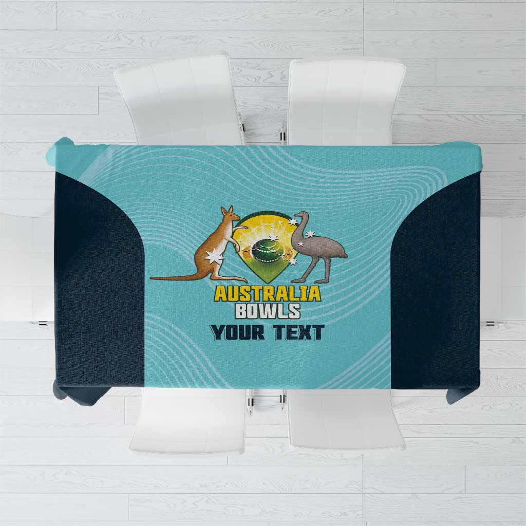 Custom Bowls Australia Tablecloth Teal Color Curve Sporty - Aussie Hoodie