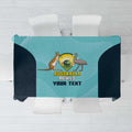 Custom Bowls Australia Tablecloth Teal Color Curve Sporty - Aussie Hoodie