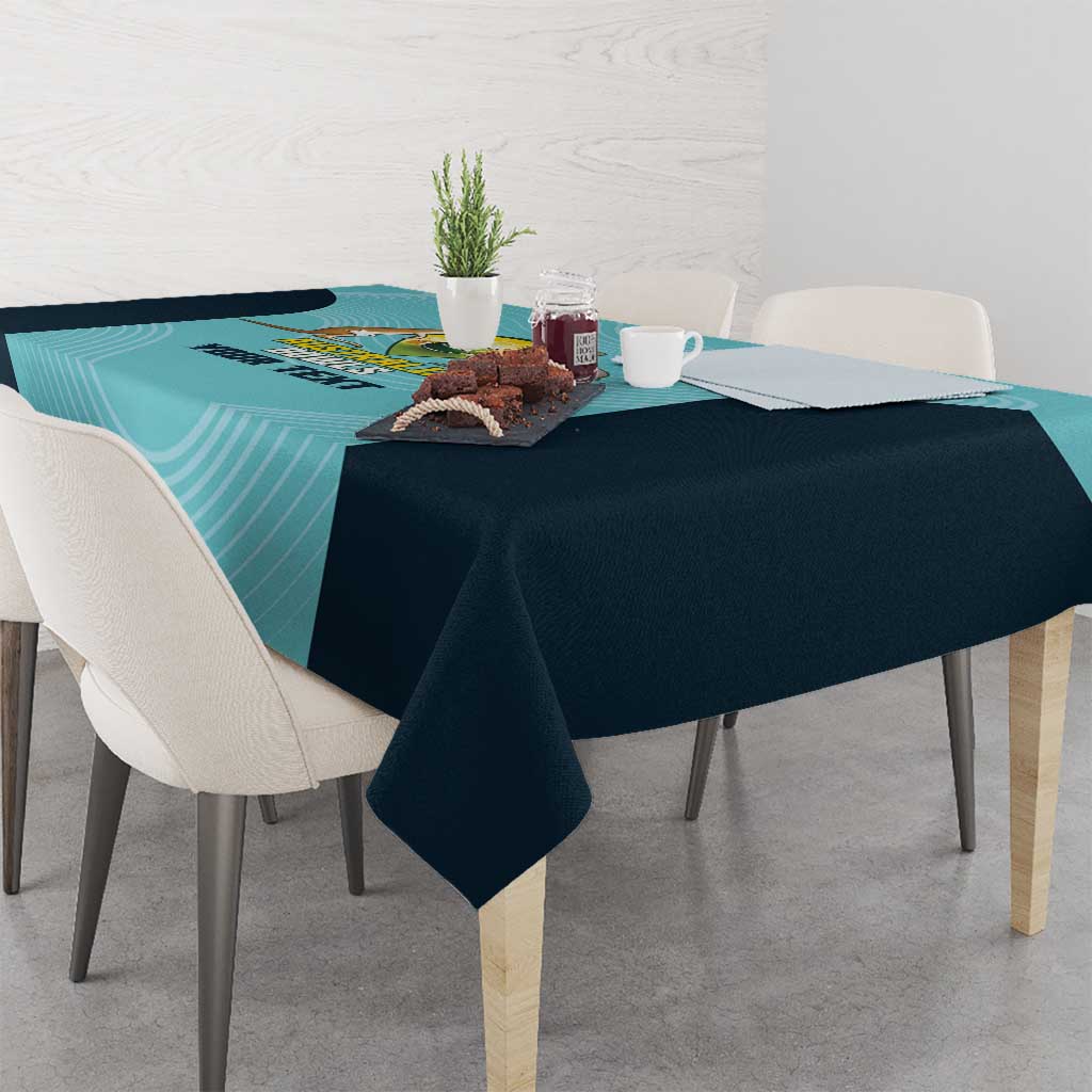 Custom Bowls Australia Tablecloth Teal Color Curve Sporty - Aussie Hoodie