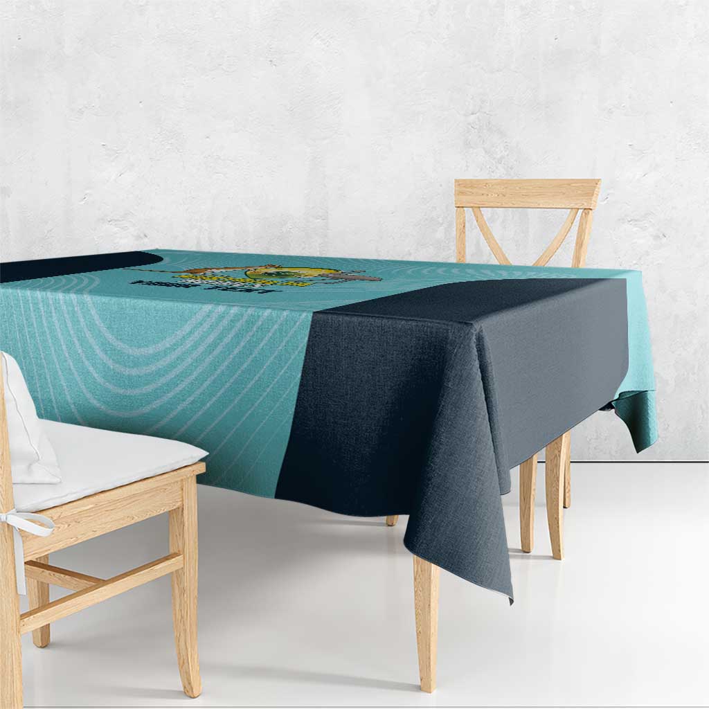 Custom Bowls Australia Tablecloth Teal Color Curve Sporty - Aussie Hoodie
