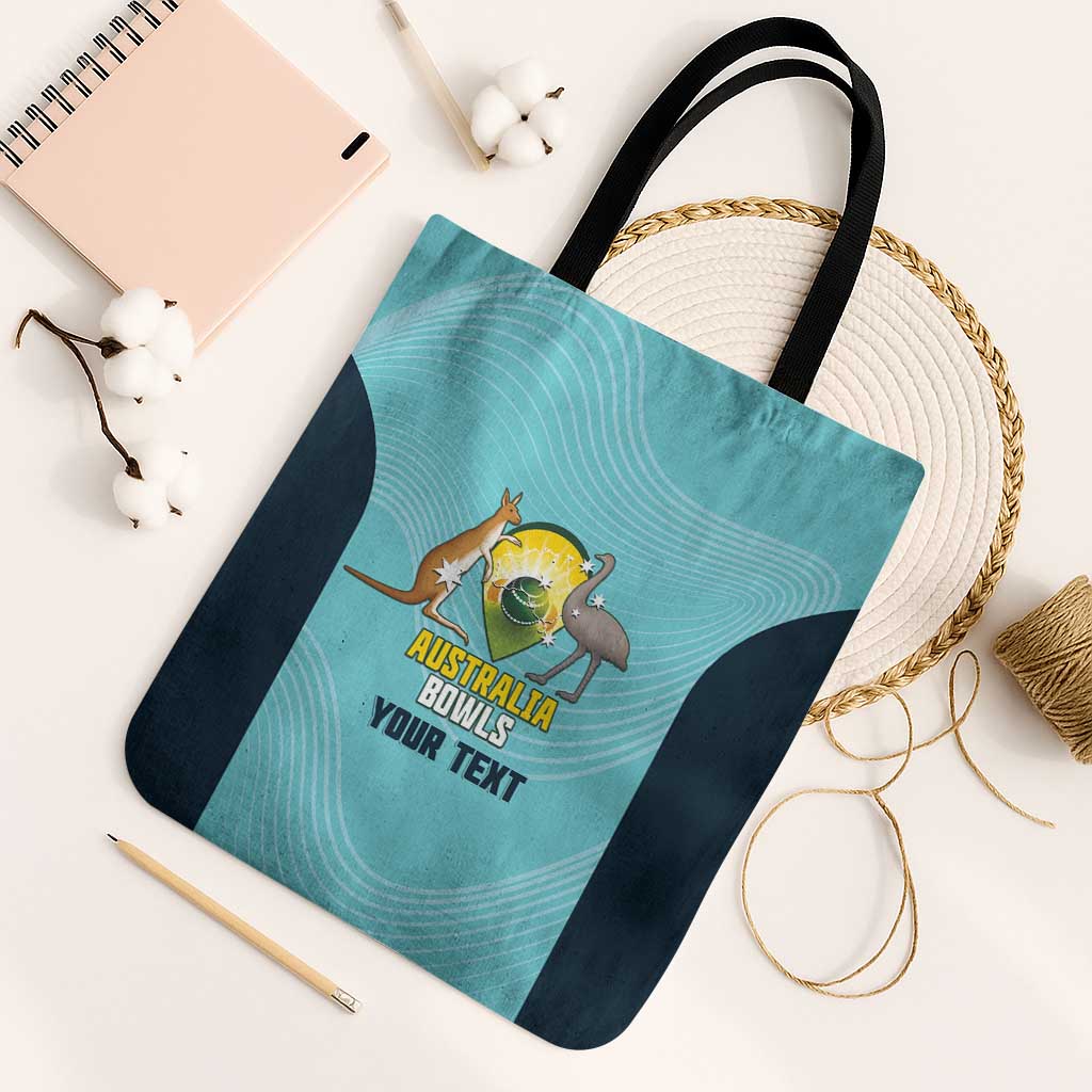 Custom Bowls Australia Tote Bag Teal Color Curve Sporty - Aussie Hoodie