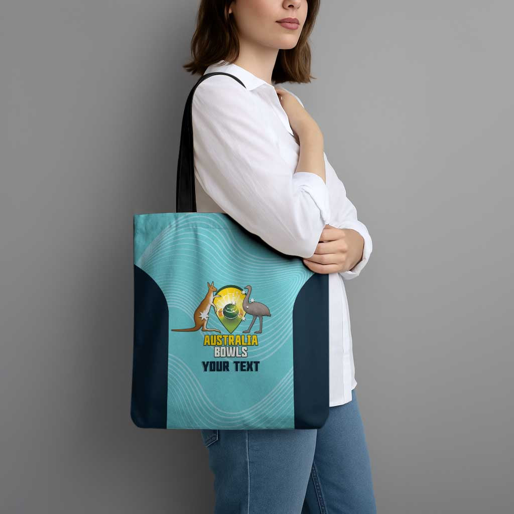Custom Bowls Australia Tote Bag Teal Color Curve Sporty - Aussie Hoodie