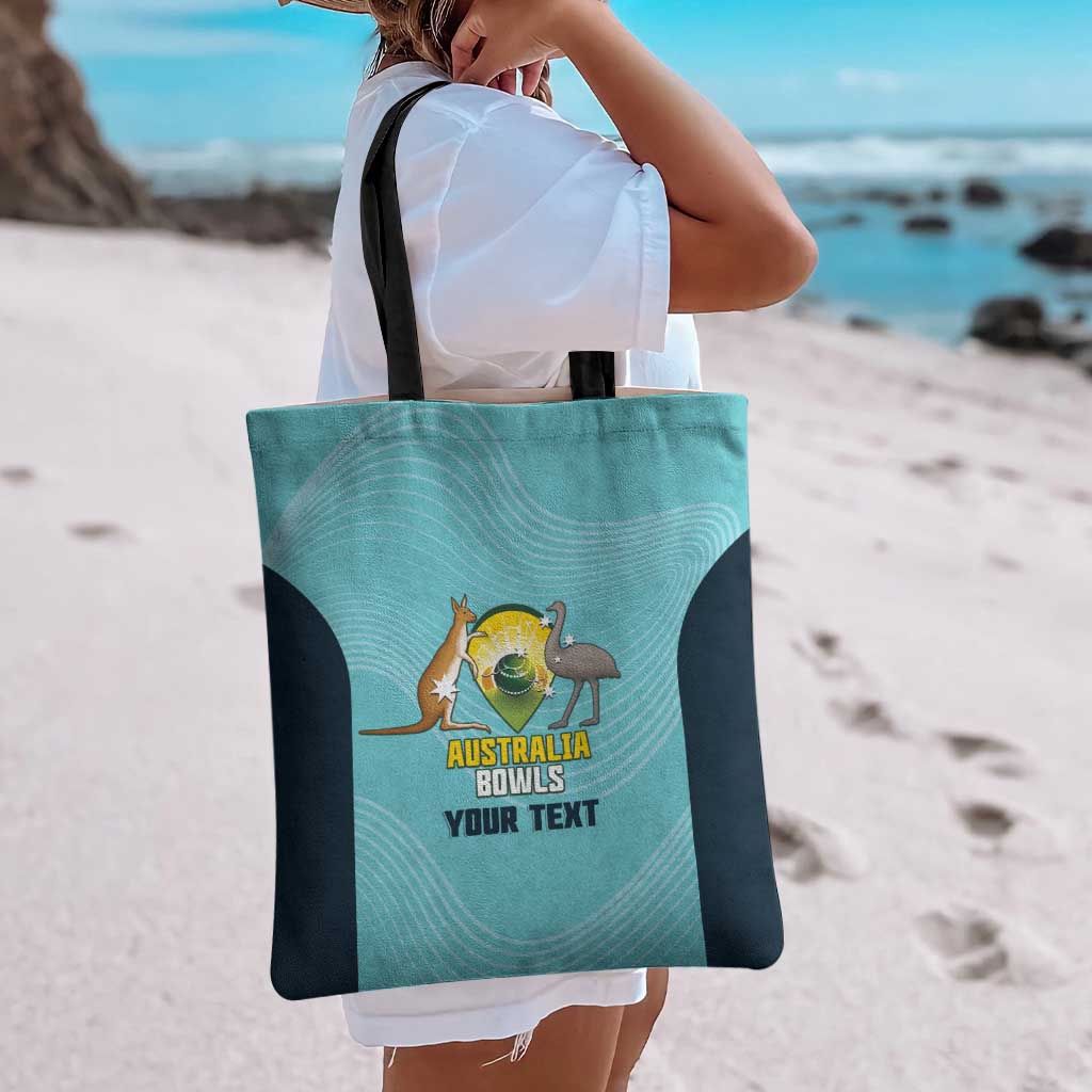 Custom Bowls Australia Tote Bag Teal Color Curve Sporty - Aussie Hoodie