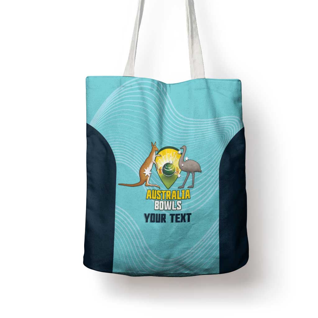 Custom Bowls Australia Tote Bag Teal Color Curve Sporty - Aussie Hoodie