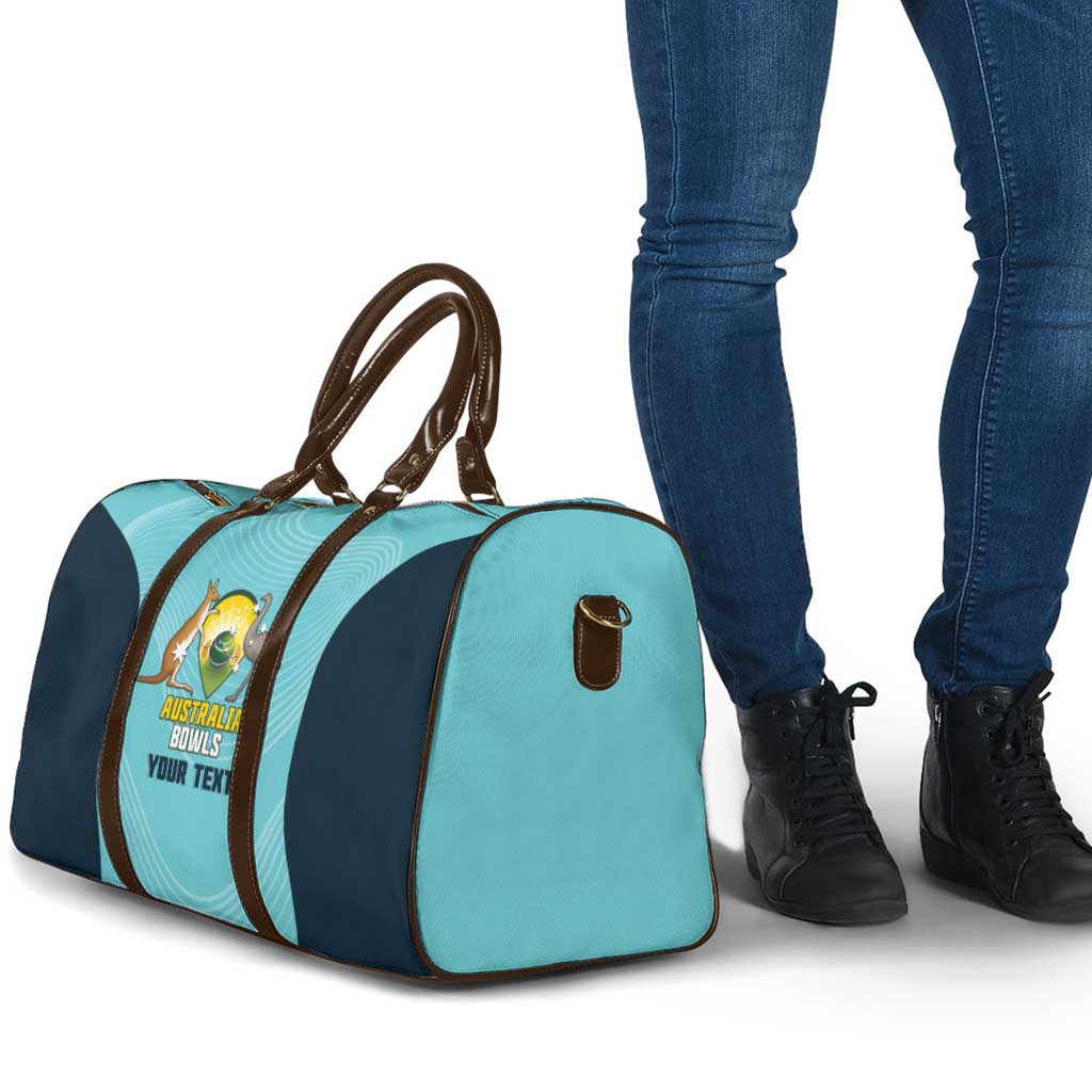 Custom Bowls Australia Travel Bag Teal Color Curve Sporty - Aussie Hoodie