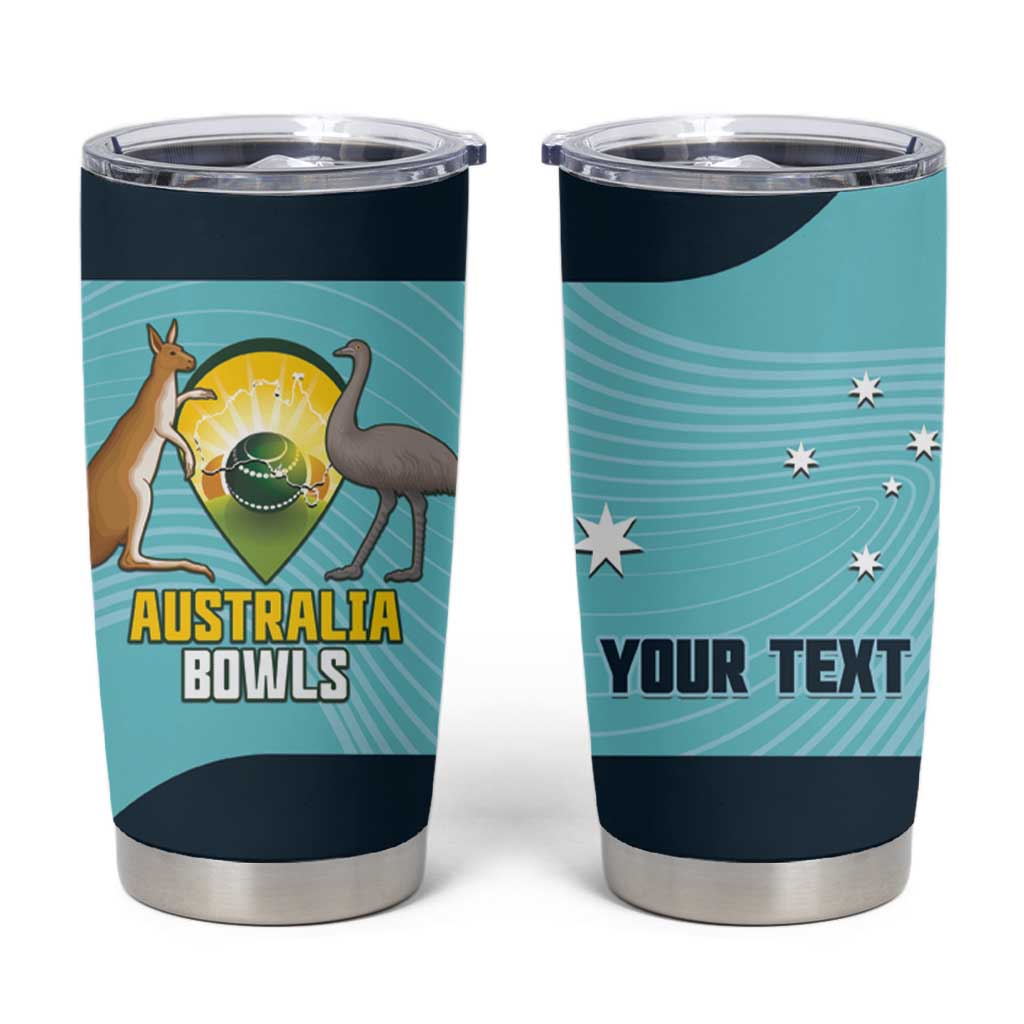 Custom Bowls Australia Tumbler Cup Teal Color Curve Sporty - Aussie Hoodie