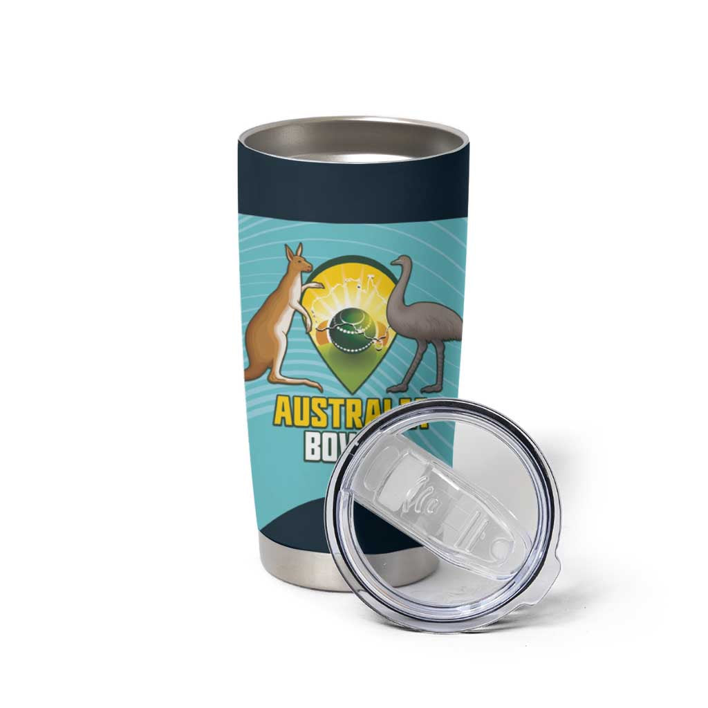 Custom Bowls Australia Tumbler Cup Teal Color Curve Sporty - Aussie Hoodie