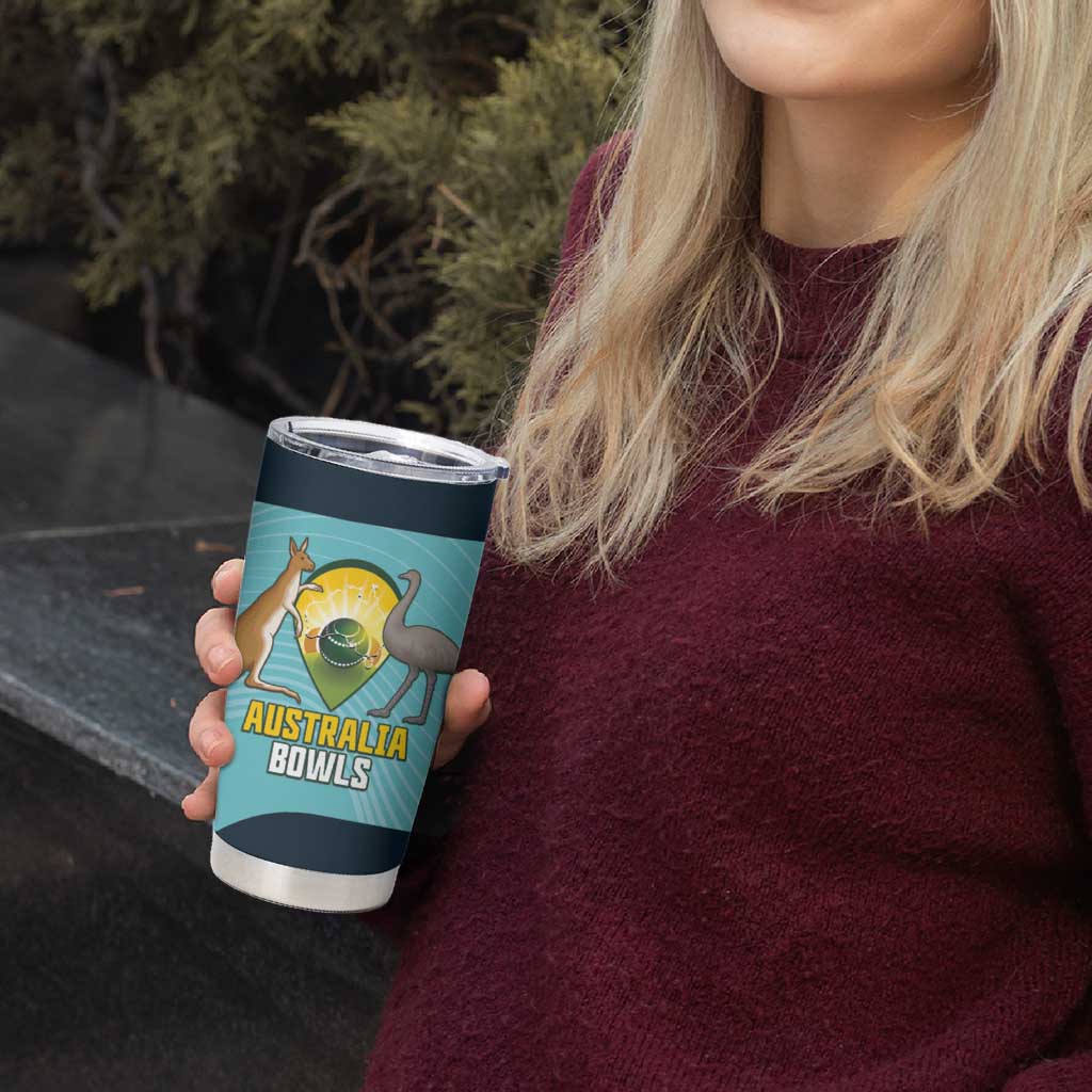 Custom Bowls Australia Tumbler Cup Teal Color Curve Sporty - Aussie Hoodie