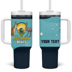 Custom Bowls Australia Tumbler With Handle Teal Color Curve Sporty - Aussie Hoodie