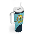 Custom Bowls Australia Tumbler With Handle Teal Color Curve Sporty - Aussie Hoodie