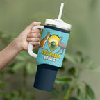 Custom Bowls Australia Tumbler With Handle Teal Color Curve Sporty - Aussie Hoodie