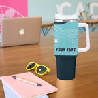 Custom Bowls Australia Tumbler With Handle Teal Color Curve Sporty - Aussie Hoodie