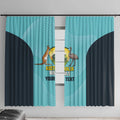Custom Bowls Australia Window Curtain Teal Color Curve Sporty - Aussie Hoodie