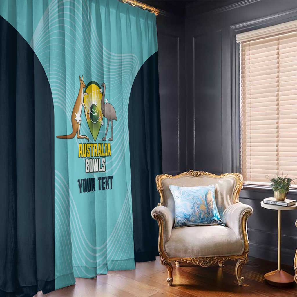 Custom Bowls Australia Window Curtain Teal Color Curve Sporty - Aussie Hoodie