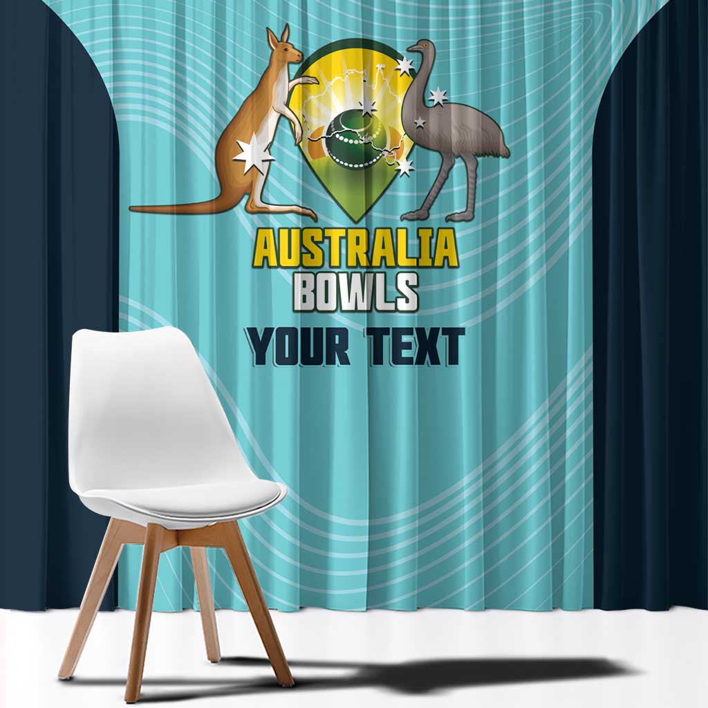 Custom Bowls Australia Window Curtain Teal Color Curve Sporty - Aussie Hoodie