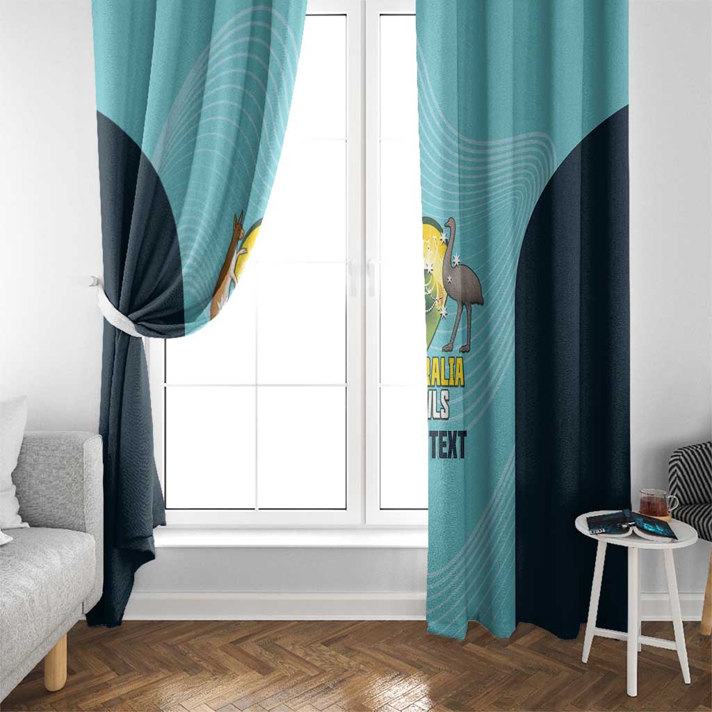 Custom Bowls Australia Window Curtain Teal Color Curve Sporty - Aussie Hoodie