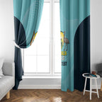 Custom Bowls Australia Window Curtain Teal Color Curve Sporty - Aussie Hoodie