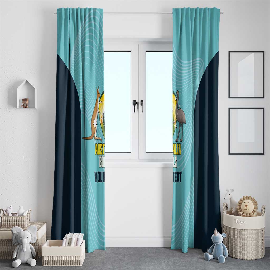 Custom Bowls Australia Window Curtain Teal Color Curve Sporty - Aussie Hoodie