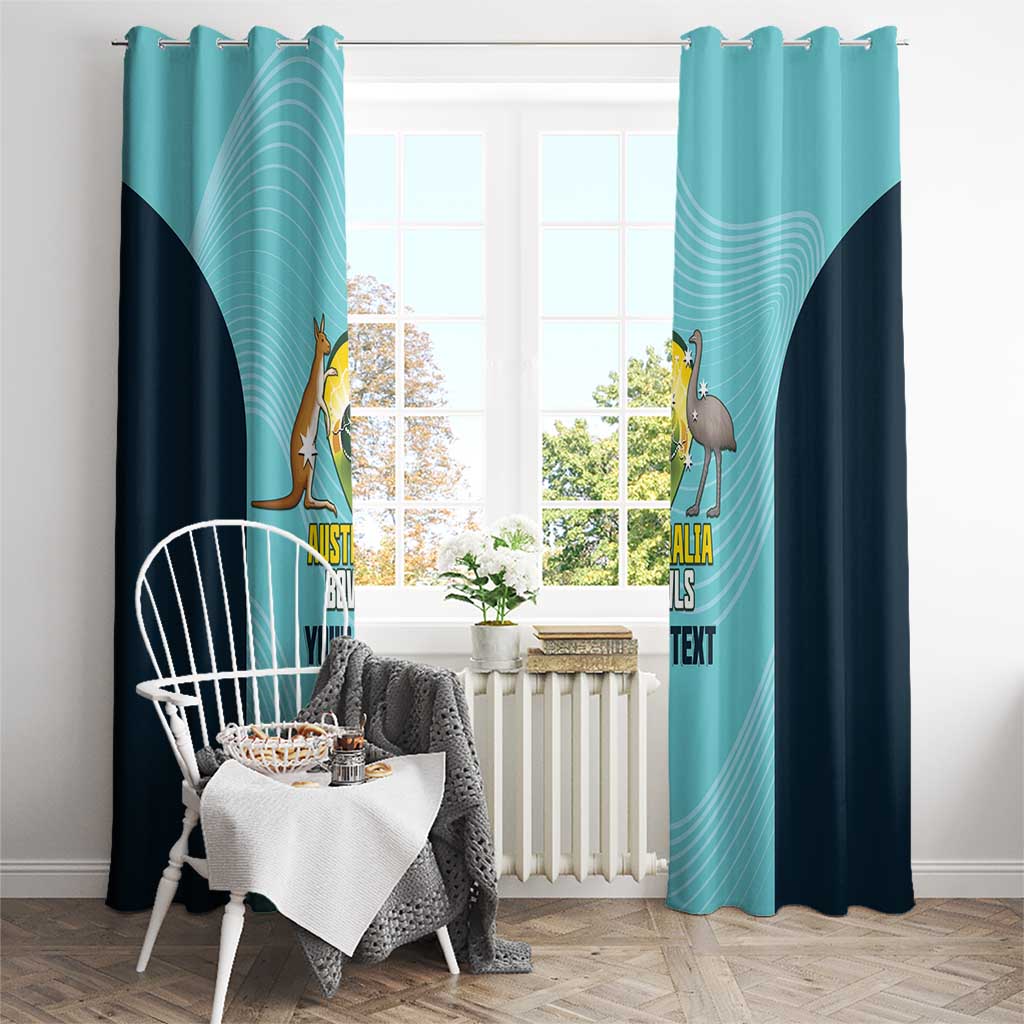 Custom Bowls Australia Window Curtain Teal Color Curve Sporty - Aussie Hoodie