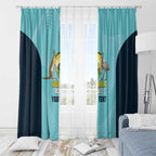 Custom Bowls Australia Window Curtain Teal Color Curve Sporty - Aussie Hoodie