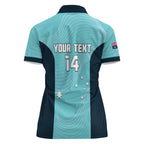 Custom Bowls Australia Women Polo Shirt Teal Color Curve Sporty - Aussie Hoodie