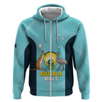 Custom Bowls Australia Zip Hoodie Teal Color Curve Sporty - Aussie Hoodie