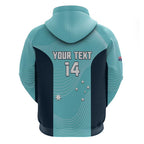 Custom Bowls Australia Zip Hoodie Teal Color Curve Sporty - Aussie Hoodie