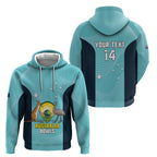 Custom Bowls Australia Zip Hoodie Teal Color Curve Sporty - Aussie Hoodie