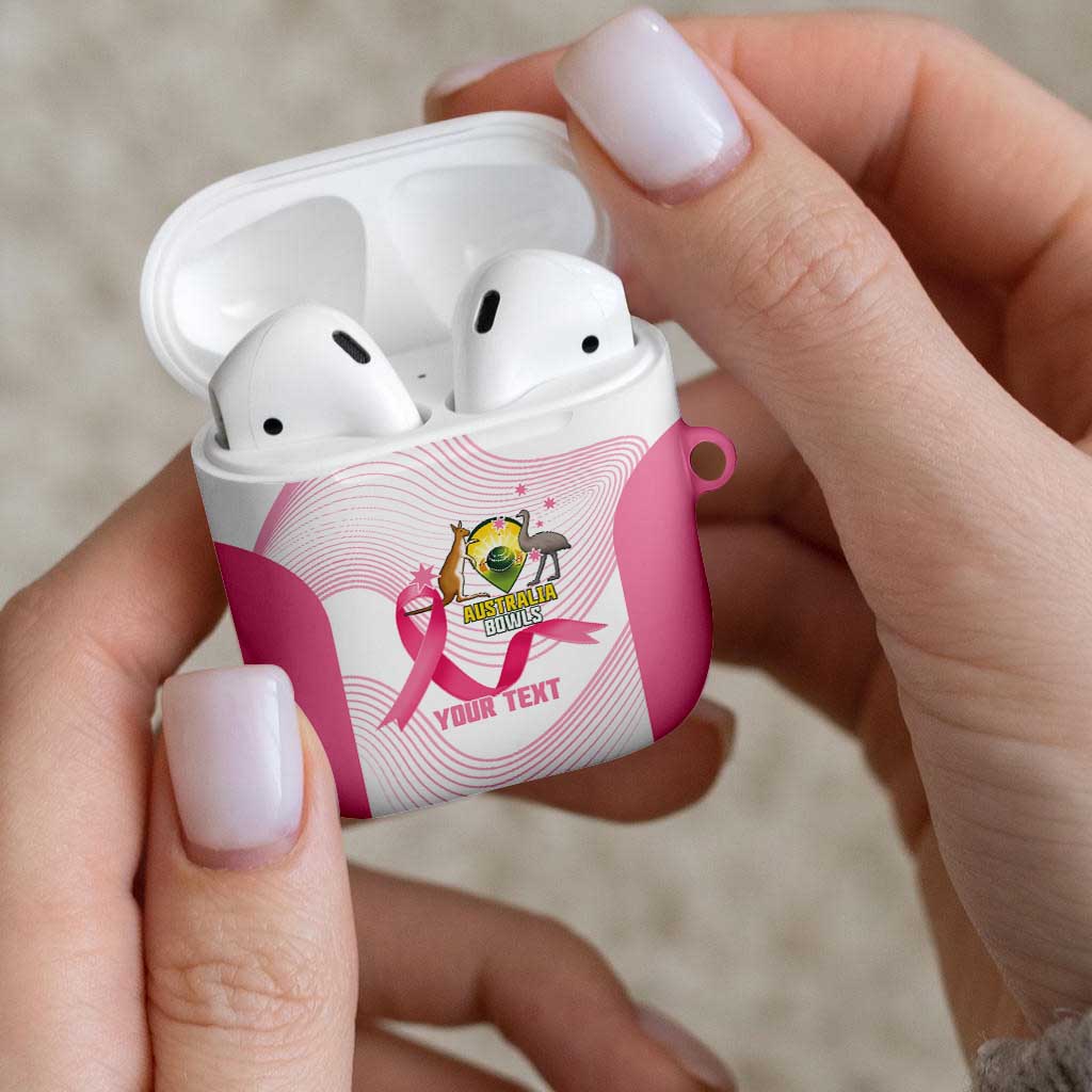 Custom Bowls Australia Breast Cancer AirPods Case Pink Ribbon Curve Sporty - Aussie Hoodie