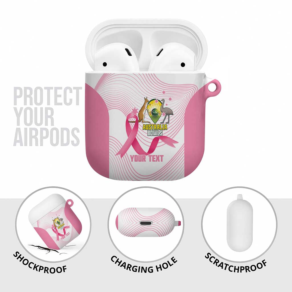 Custom Bowls Australia Breast Cancer AirPods Case Pink Ribbon Curve Sporty - Aussie Hoodie