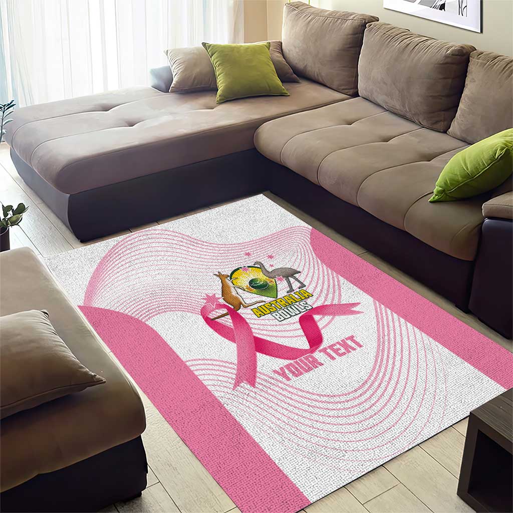 Custom Bowls Australia Breast Cancer Area Rug Pink Ribbon Curve Sporty - Aussie Hoodie