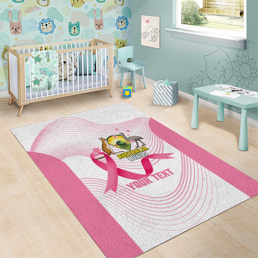 Custom Bowls Australia Breast Cancer Area Rug Pink Ribbon Curve Sporty - Aussie Hoodie