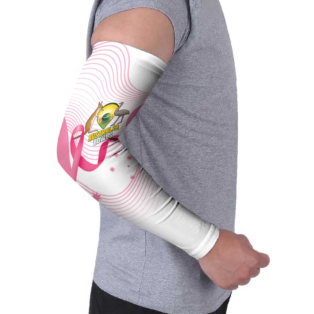 Custom Bowls Australia Breast Cancer Arm Sleeves Pink Ribbon Curve Sporty - Aussie Hoodie