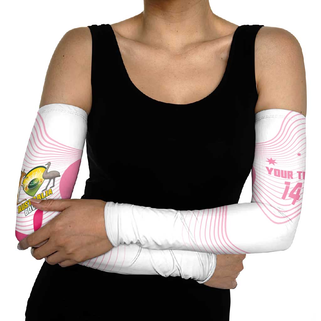Custom Bowls Australia Breast Cancer Arm Sleeves Pink Ribbon Curve Sporty - Aussie Hoodie
