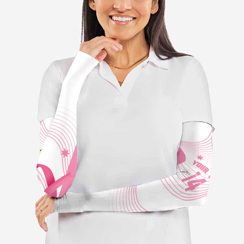 Custom Bowls Australia Breast Cancer Arm Sleeves Pink Ribbon Curve Sporty - Aussie Hoodie