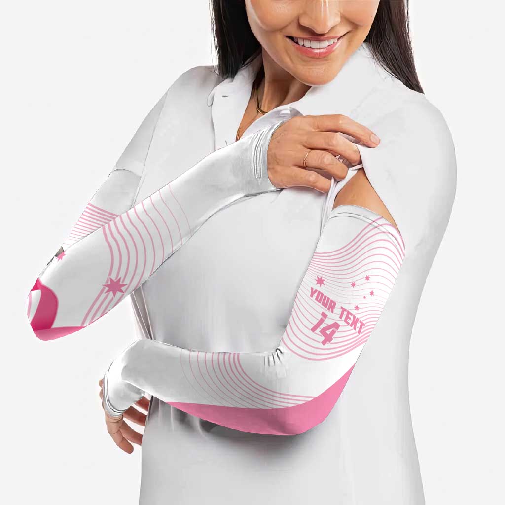 Custom Bowls Australia Breast Cancer Arm Sleeves Pink Ribbon Curve Sporty - Aussie Hoodie
