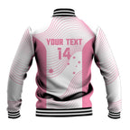 Custom Bowls Australia Breast Cancer Baseball Jacket Pink Ribbon Curve Sporty - Aussie Hoodie