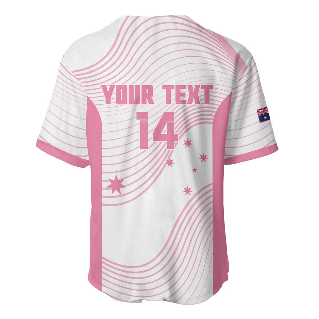 Custom Bowls Australia Breast Cancer Baseball Jersey Pink Ribbon Curve Sporty - Aussie Hoodie