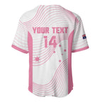 Custom Bowls Australia Breast Cancer Baseball Jersey Pink Ribbon Curve Sporty - Aussie Hoodie