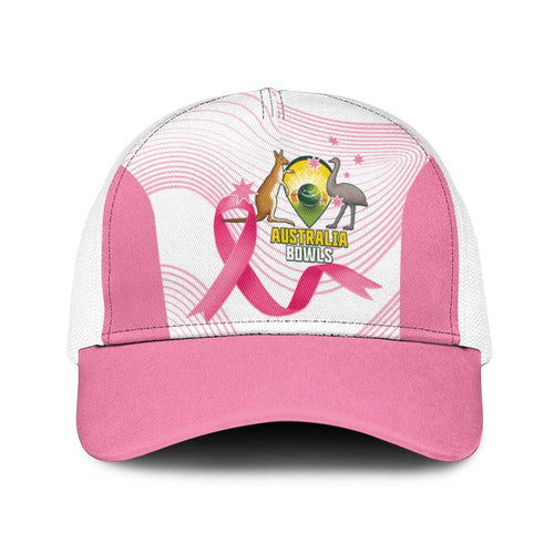 Bowls Australia Breast Cancer Baseball Net Cap Pink Ribbon Curve Sporty - Aussie Hoodie