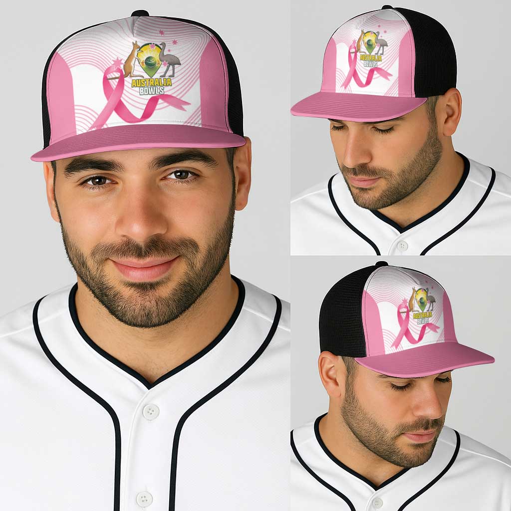 Bowls Australia Breast Cancer Baseball Net Cap Pink Ribbon Curve Sporty - Aussie Hoodie