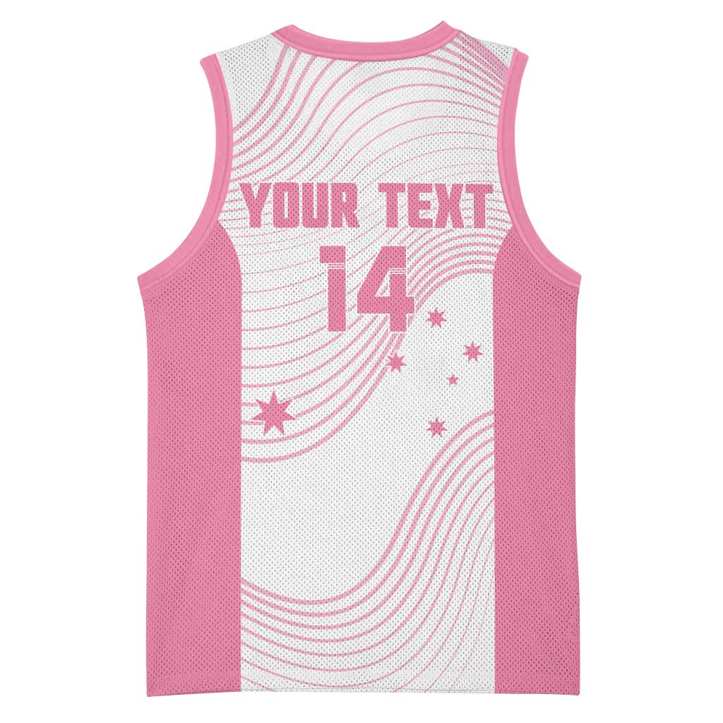 Custom Bowls Australia Breast Cancer Basketball Jersey Pink Ribbon Curve Sporty - Aussie Hoodie