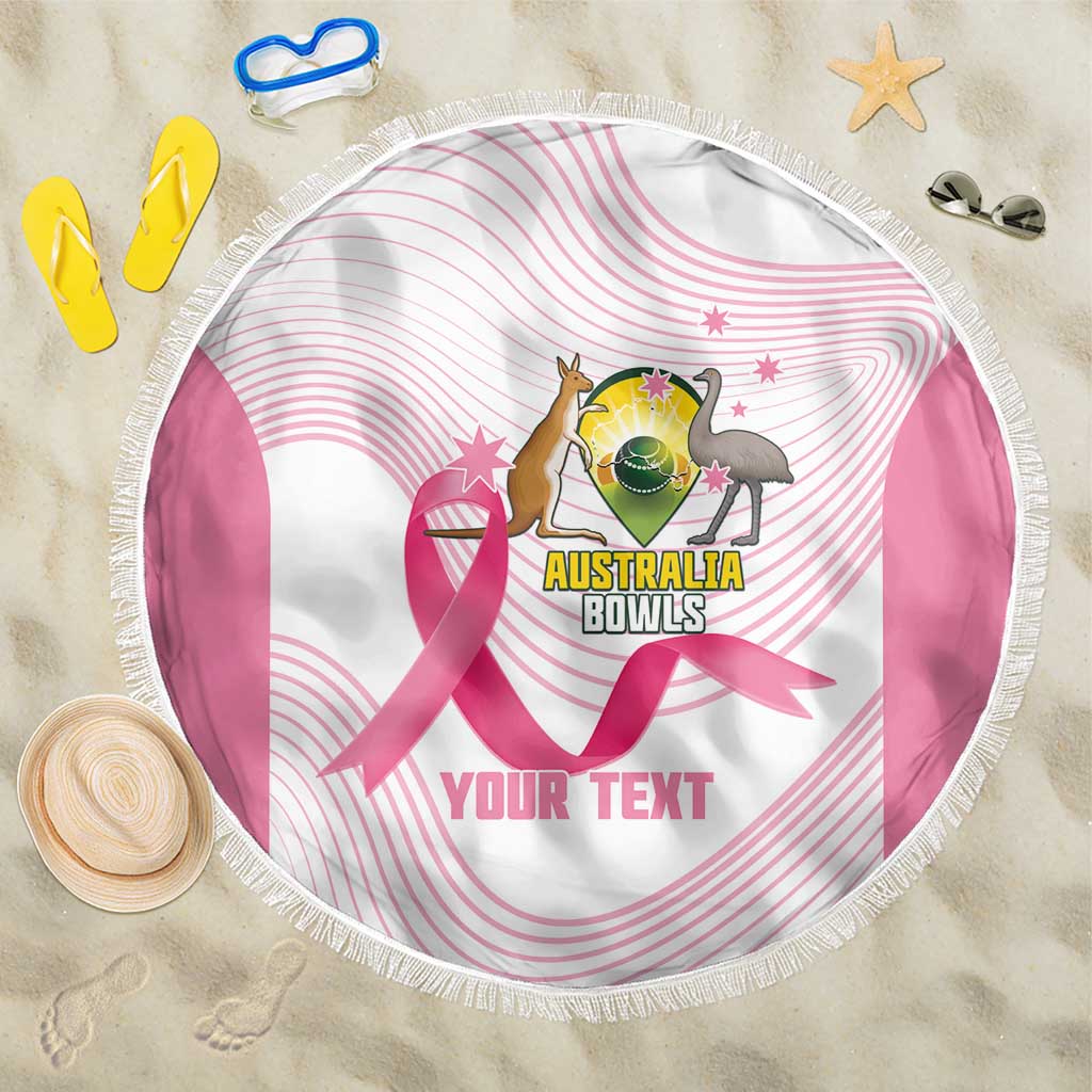 Custom Bowls Australia Breast Cancer Beach Blanket Pink Ribbon Curve Sporty - Aussie Hoodie