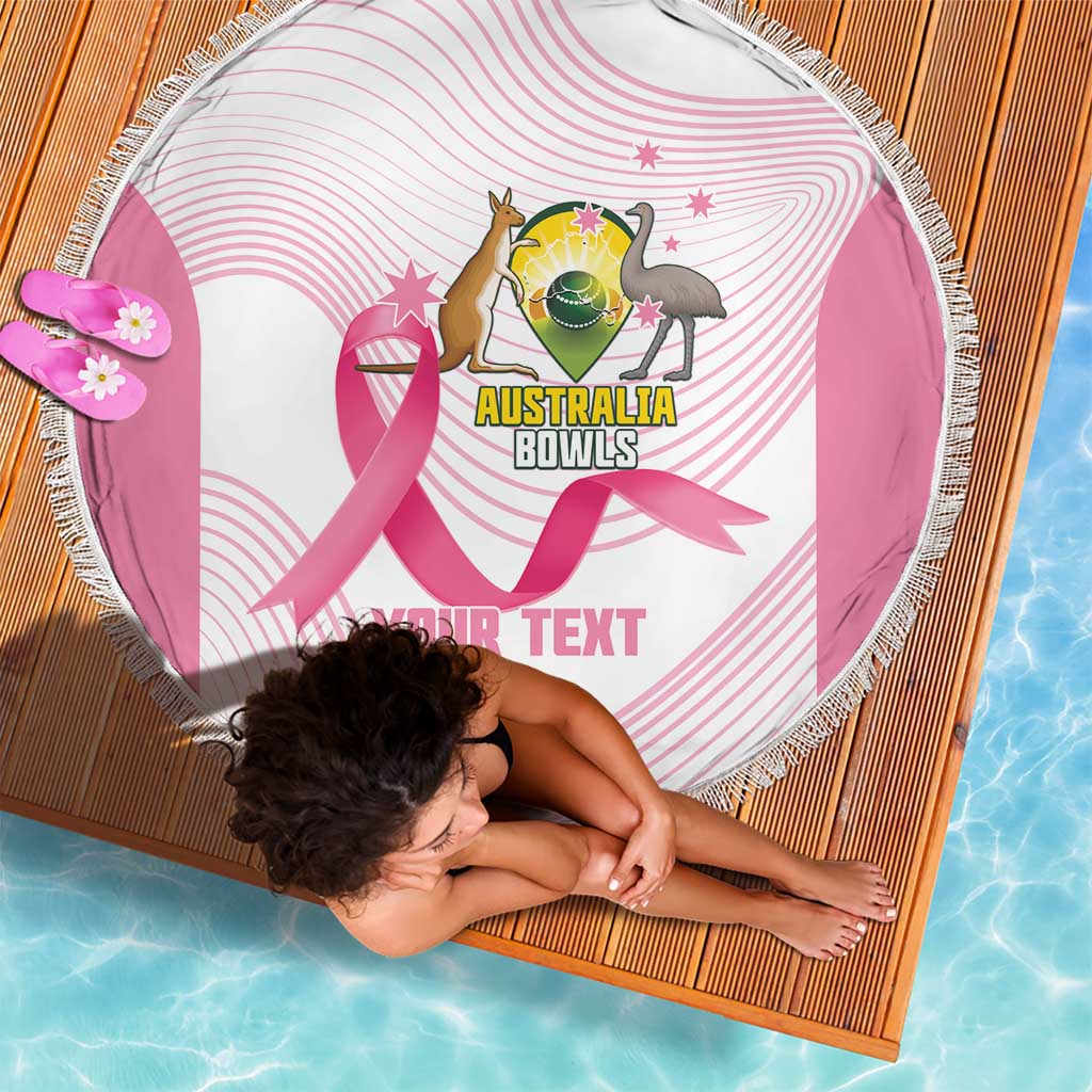 Custom Bowls Australia Breast Cancer Beach Blanket Pink Ribbon Curve Sporty - Aussie Hoodie